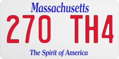 MA license plate 270TH4