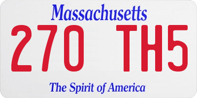 MA license plate 270TH5