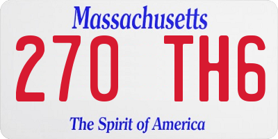 MA license plate 270TH6