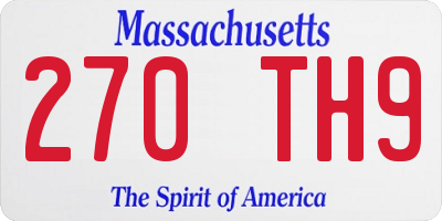 MA license plate 270TH9