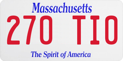 MA license plate 270TI0