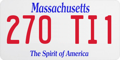 MA license plate 270TI1