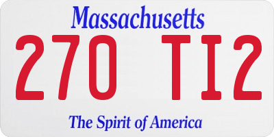 MA license plate 270TI2