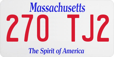 MA license plate 270TJ2