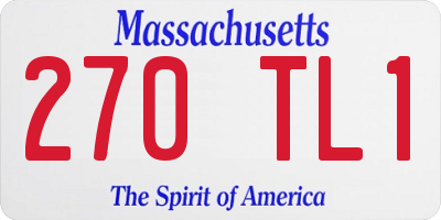 MA license plate 270TL1
