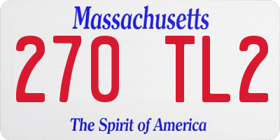 MA license plate 270TL2