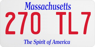 MA license plate 270TL7