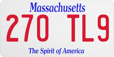MA license plate 270TL9