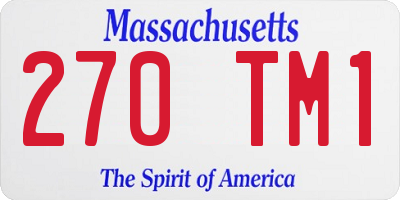 MA license plate 270TM1