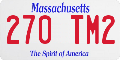 MA license plate 270TM2