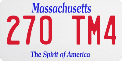 MA license plate 270TM4