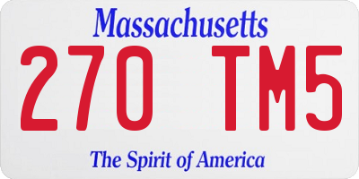 MA license plate 270TM5