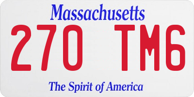 MA license plate 270TM6
