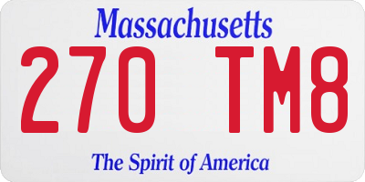 MA license plate 270TM8