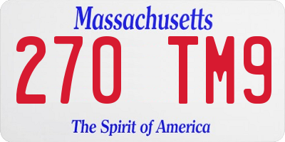 MA license plate 270TM9