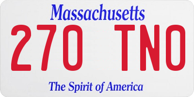 MA license plate 270TN0