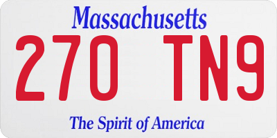 MA license plate 270TN9