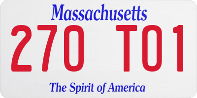 MA license plate 270TO1