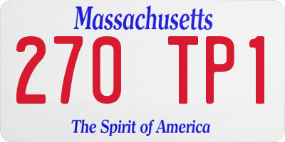 MA license plate 270TP1