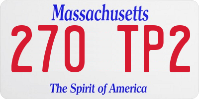 MA license plate 270TP2