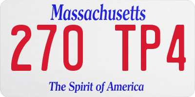 MA license plate 270TP4