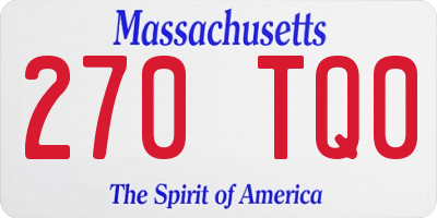 MA license plate 270TQ0