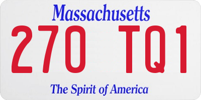MA license plate 270TQ1