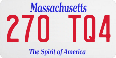 MA license plate 270TQ4
