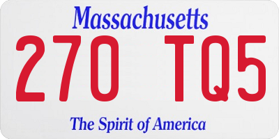 MA license plate 270TQ5