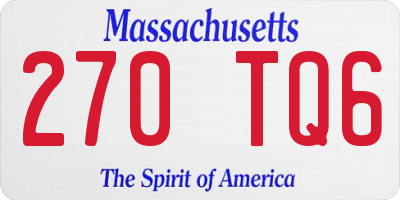 MA license plate 270TQ6