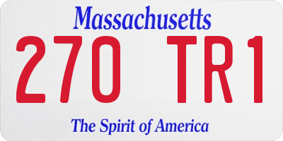 MA license plate 270TR1