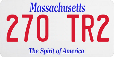 MA license plate 270TR2