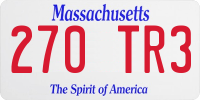 MA license plate 270TR3