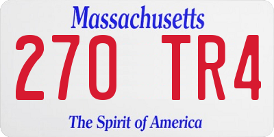MA license plate 270TR4