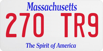 MA license plate 270TR9