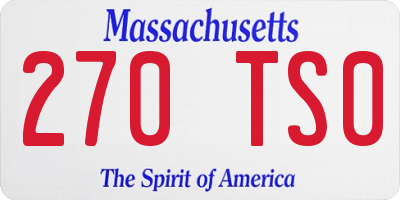 MA license plate 270TS0