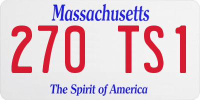 MA license plate 270TS1