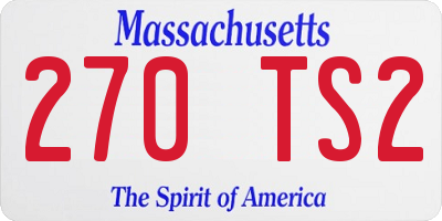 MA license plate 270TS2