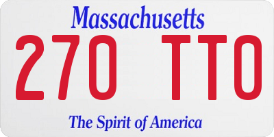 MA license plate 270TT0