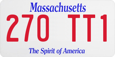 MA license plate 270TT1