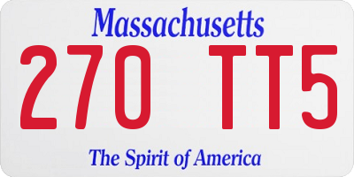 MA license plate 270TT5