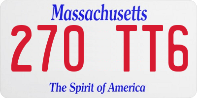 MA license plate 270TT6