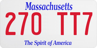 MA license plate 270TT7