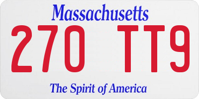 MA license plate 270TT9