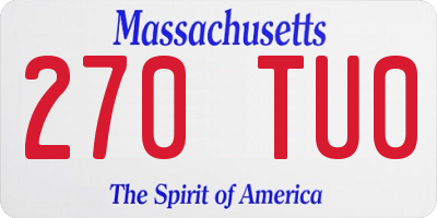 MA license plate 270TU0
