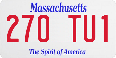 MA license plate 270TU1