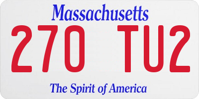 MA license plate 270TU2