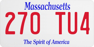 MA license plate 270TU4