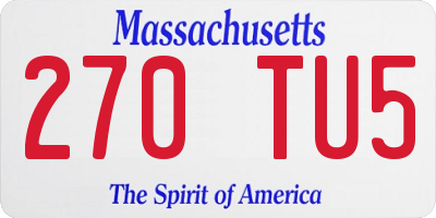 MA license plate 270TU5