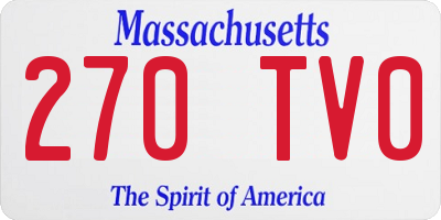 MA license plate 270TV0